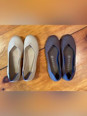 Rothy's Women's Ballet Flats in Beige and Purple